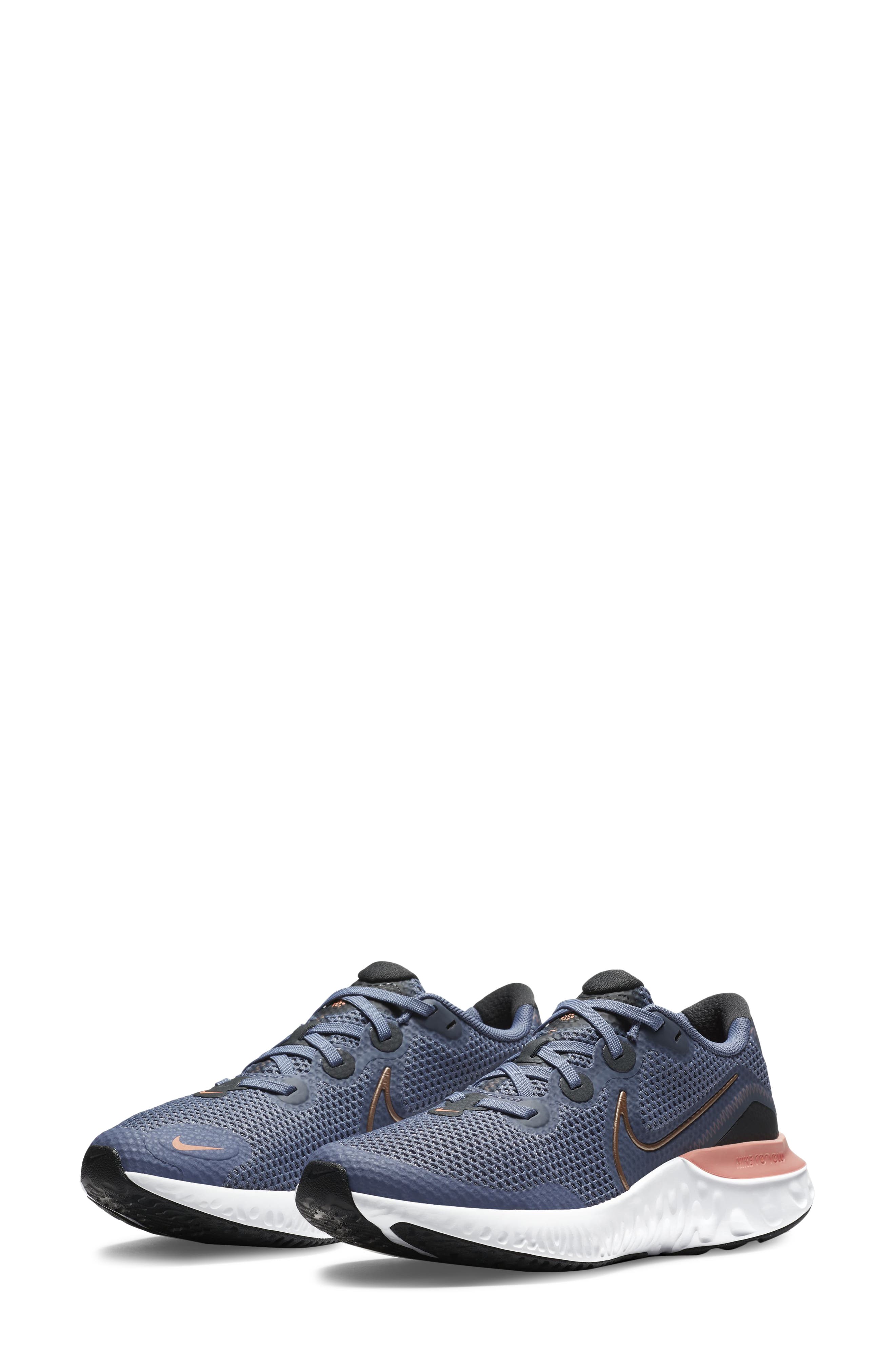 Renew Run GS Running Shoe, Main, color, INDIGO/ GREY/ PINK/ RED BRONZE