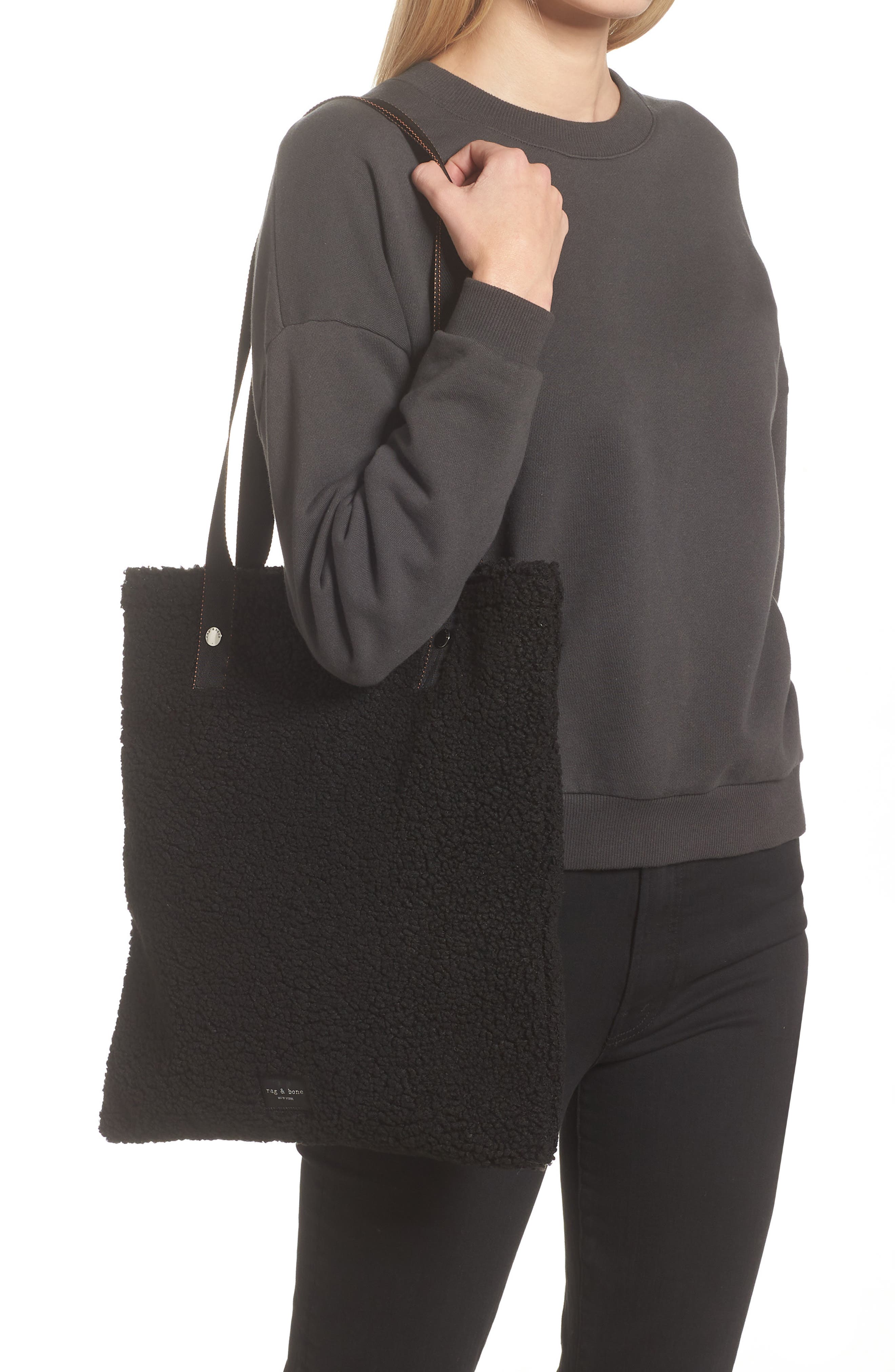 rag & bone Addison Fleece Carryall Tote Bag, Alternate, color, 