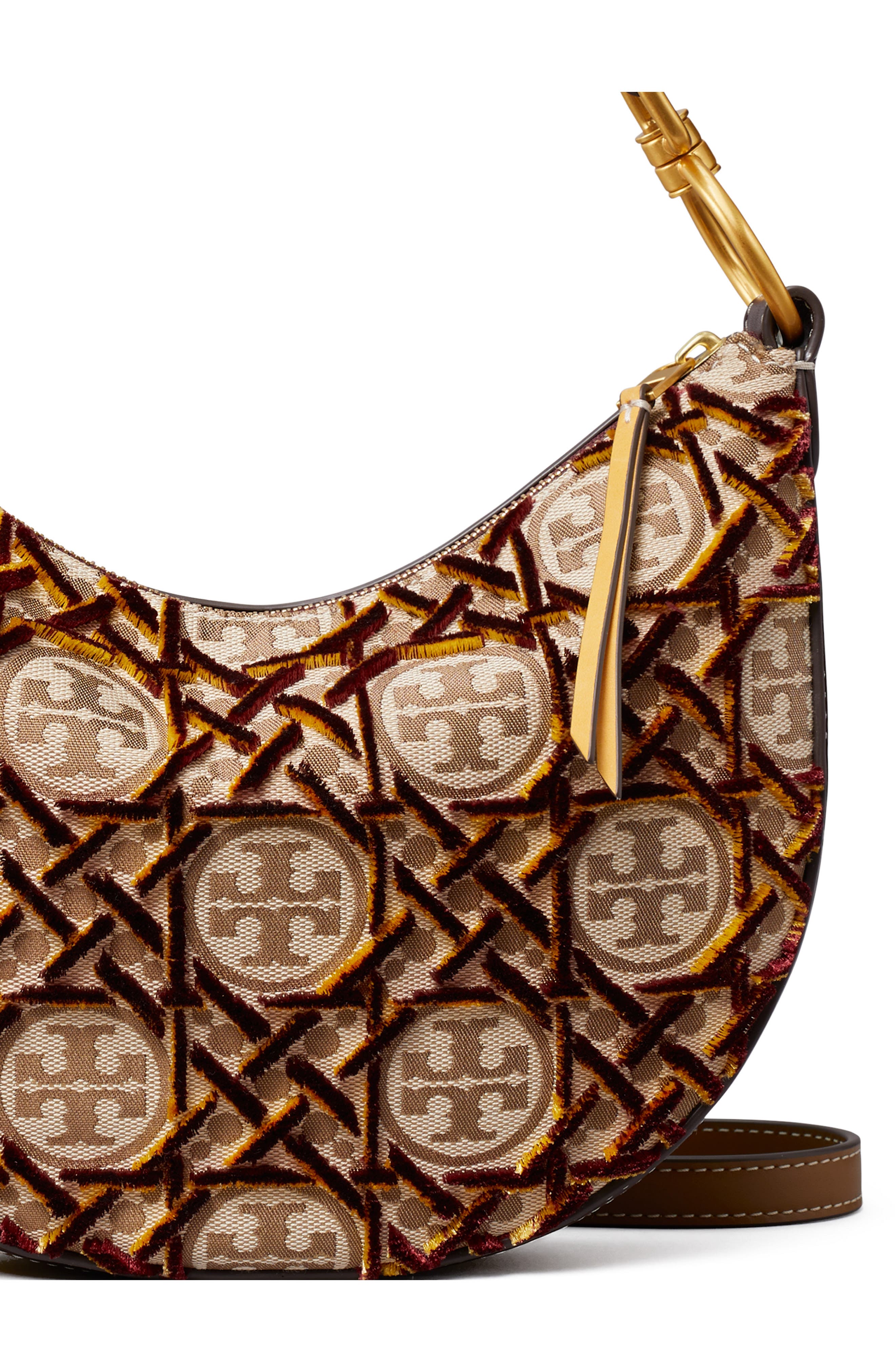 Tory Burch T Monogram Fil Coupé Crescent Shoulder Bag, Alternate, color, 