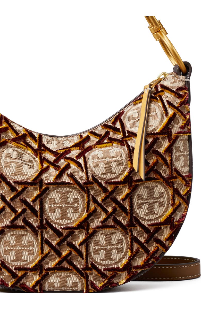 Tory Burch T Monogram Fil Coupé Crescent Shoulder Bag, Alternate, color,