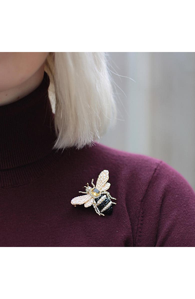 Bill Skinner Studio Bejewelled & Pearl Bee Brooch, Alternate, color, 