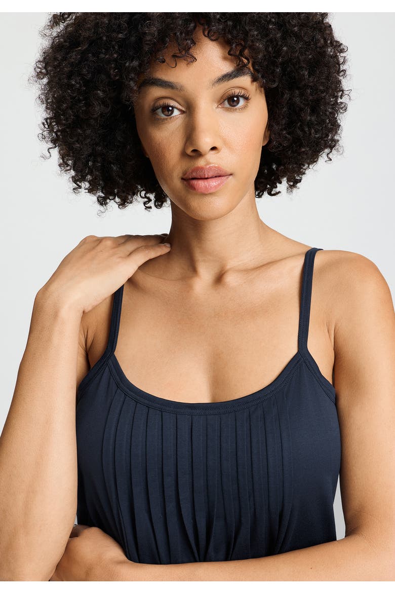 Juliet Pleated Cotton Chemise, Alternate, color, Deep Navy