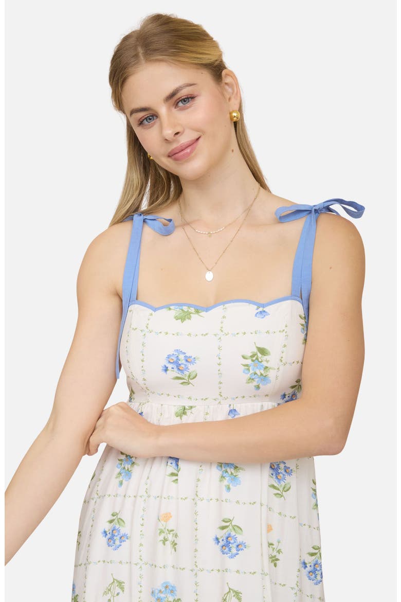 Floral Tie Strap Sundress, Alternate, color, BLUE MULTI