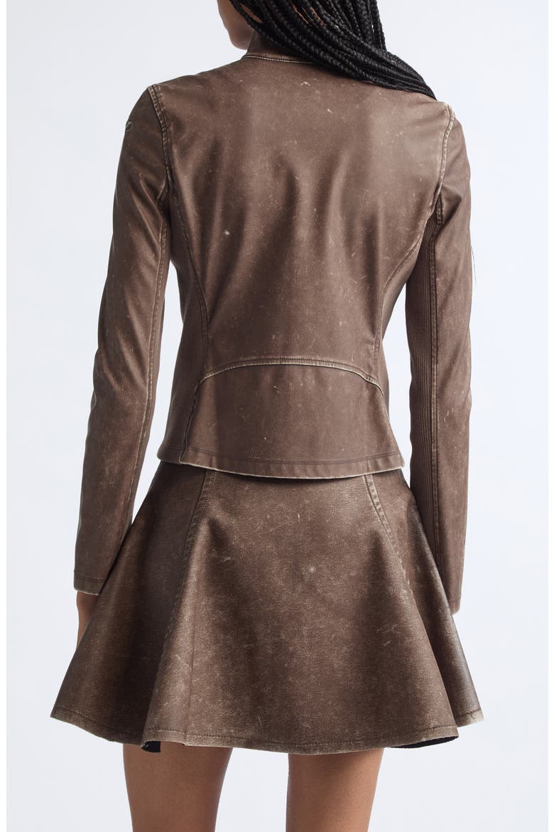 T-Hunder Biker Jacket, Alternate, color, CHOCOLATE