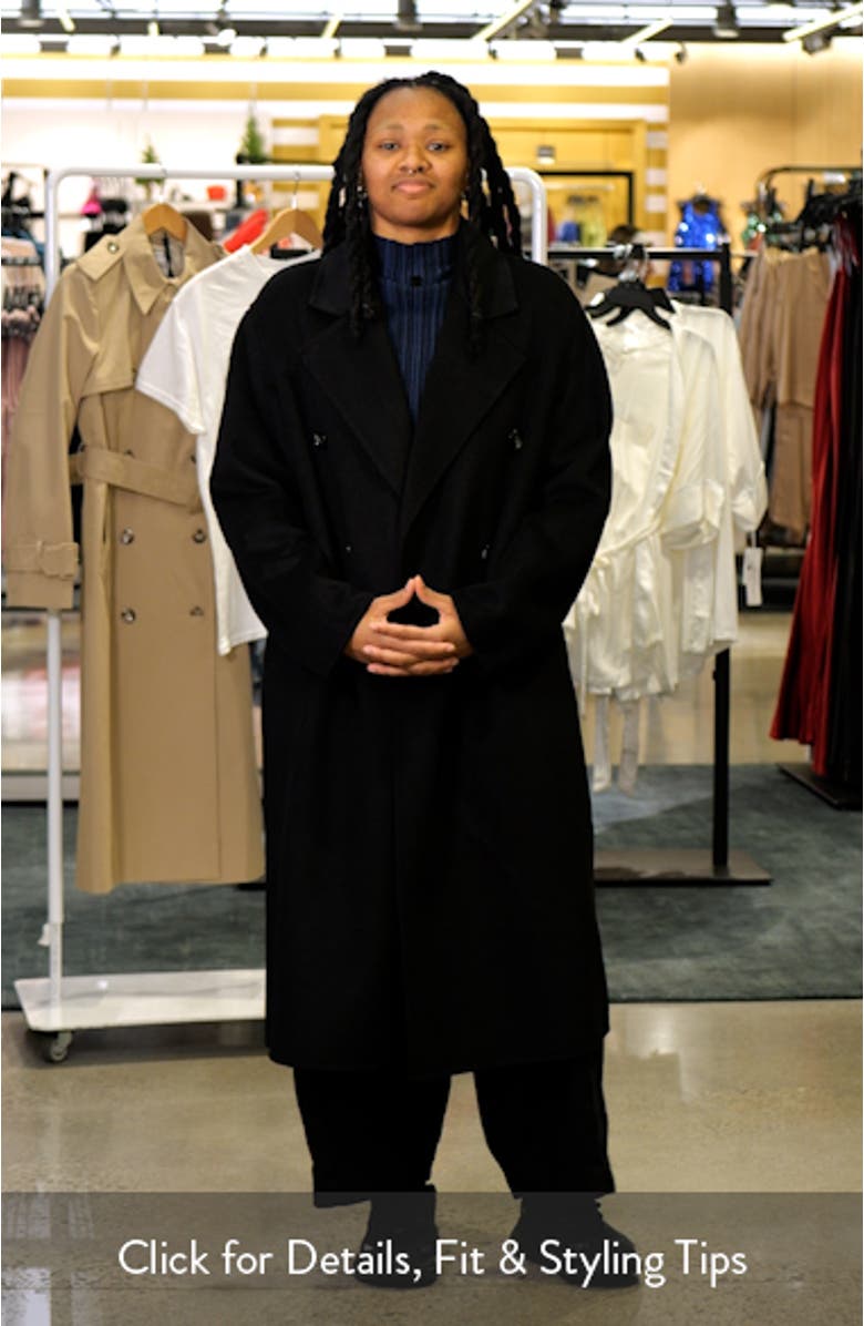 Picarol Oversize Double Breasted Wool Blend Coat, sales video thumbnail