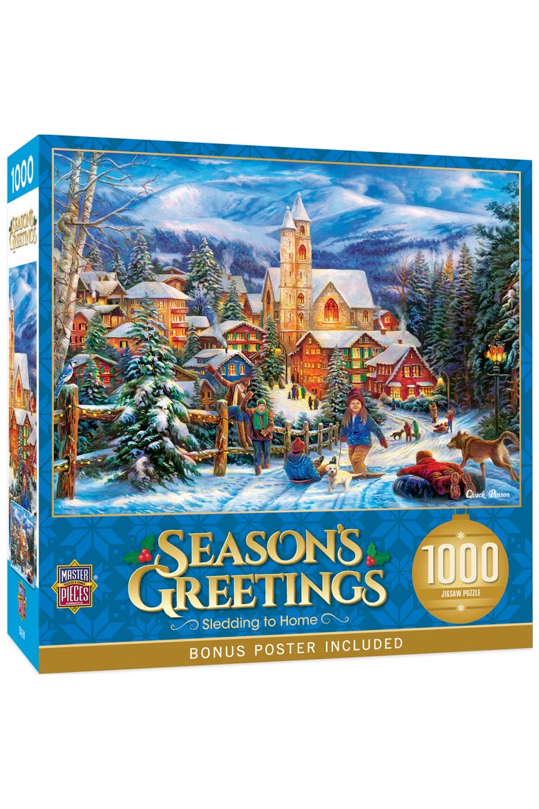 Sledding Home 1000 Piece Jigsaw Puzzle, Main, color, Multicolor