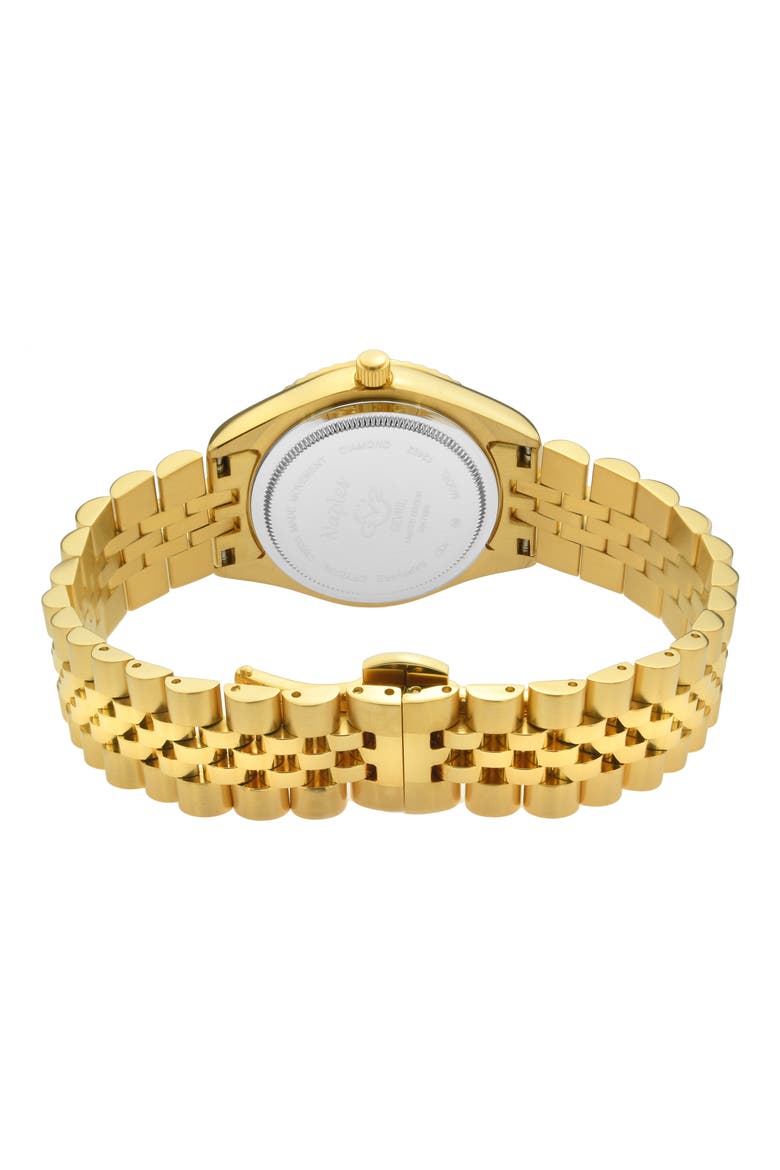 Naples Mother-of-Pearl & Diamond Bracelet Watch, 34mm, Alternate, color, GOLD