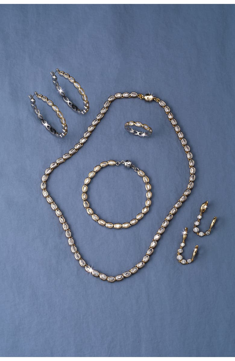 Luv AJ The Georgia Stone Huggie Chain Earrings, Alternate, color, Gold