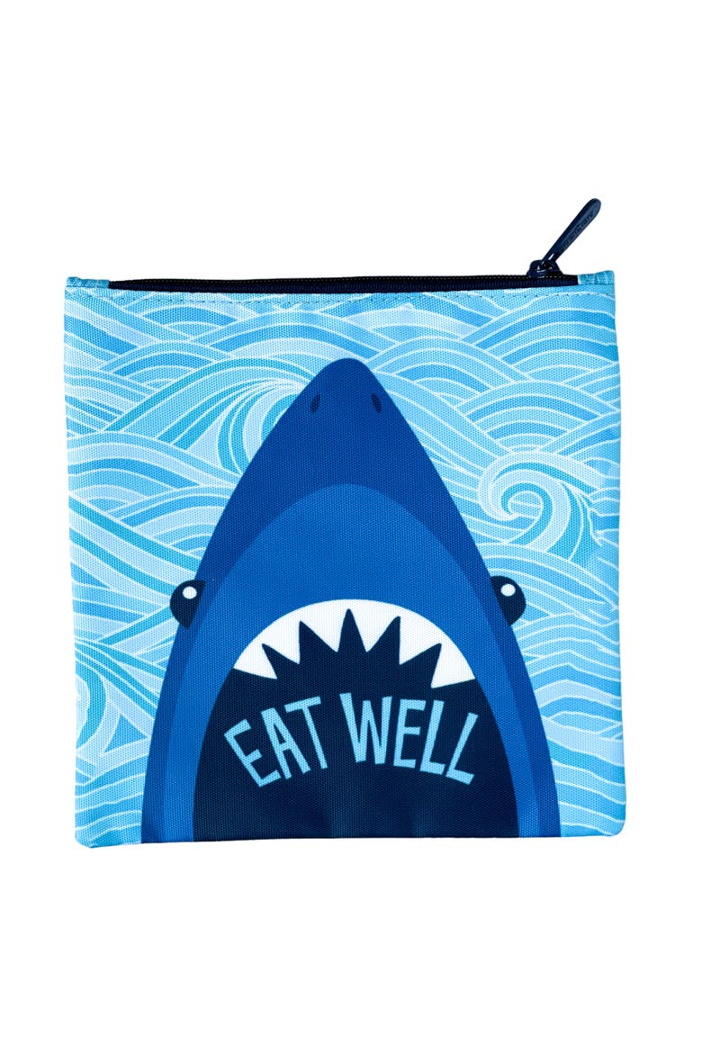 Reusable Sandwich Bags - Insulated, Washable, Eco-Friendly Fabric Pouches for Snacks, Wraps & Lunches, Alternate, color, Shark and Funny Monsters