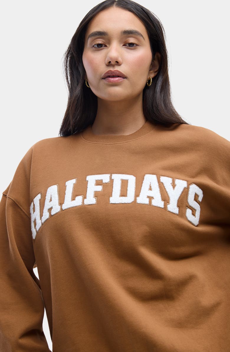 Halfdays Cotton Graphic Sweatshirt, Alternate, color, Nuthatch