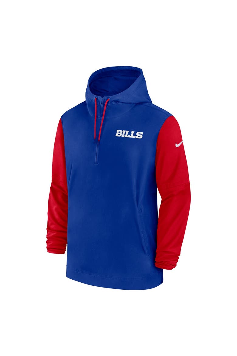 Men's Nike Royal/Red Buffalo Bills 2024/25 Sideline Pre-Game Player 1/2-Zip Hoodie Jacket, Alternate, color, Royal
