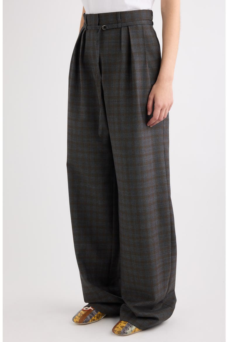Peacha Wide Leg Wool Pants, Alternate, color, BROWN