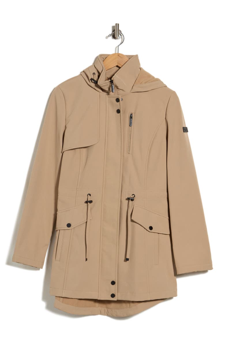 Cinched Waist Softshell Anorak, Alternate, color, SAND
