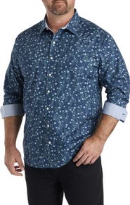 Synrgy by DXL Big & Tall Floral Print Sport Shirt