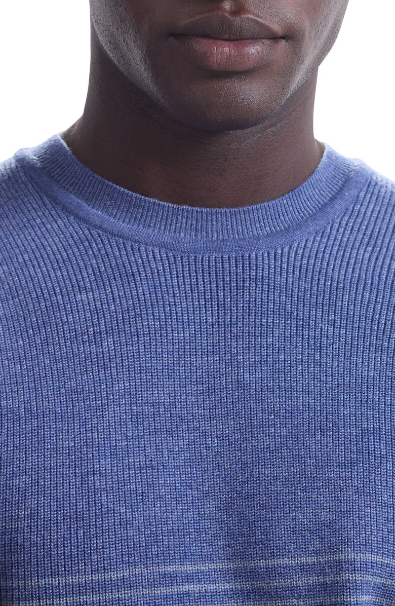 Bugatchi Gradient Stripe Merino Wool Sweater, Alternate, color, Cobalt