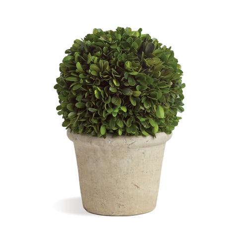Boxwood 8" Faux (Fake) Ball In Pot