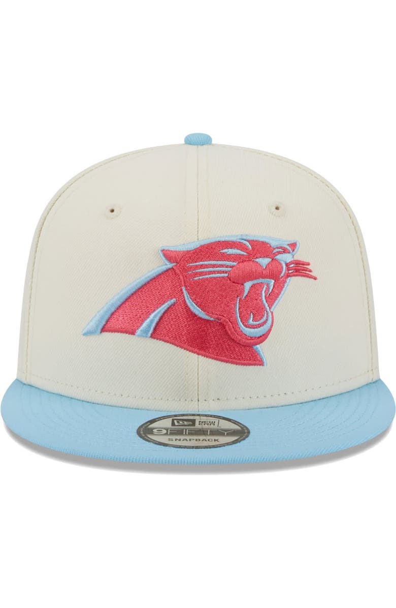 New Era Men's New Era Cream/Light Blue Carolina Panthers Two-Tone Color Pack 9FIFTY Snapback Hat, Alternate, color,
