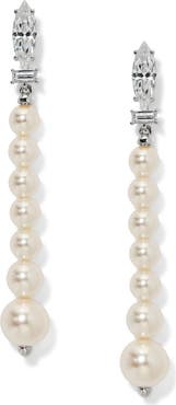 Nadri Undersea Cubic Zirconia & Imitation Pearl Linear Drop Earrings