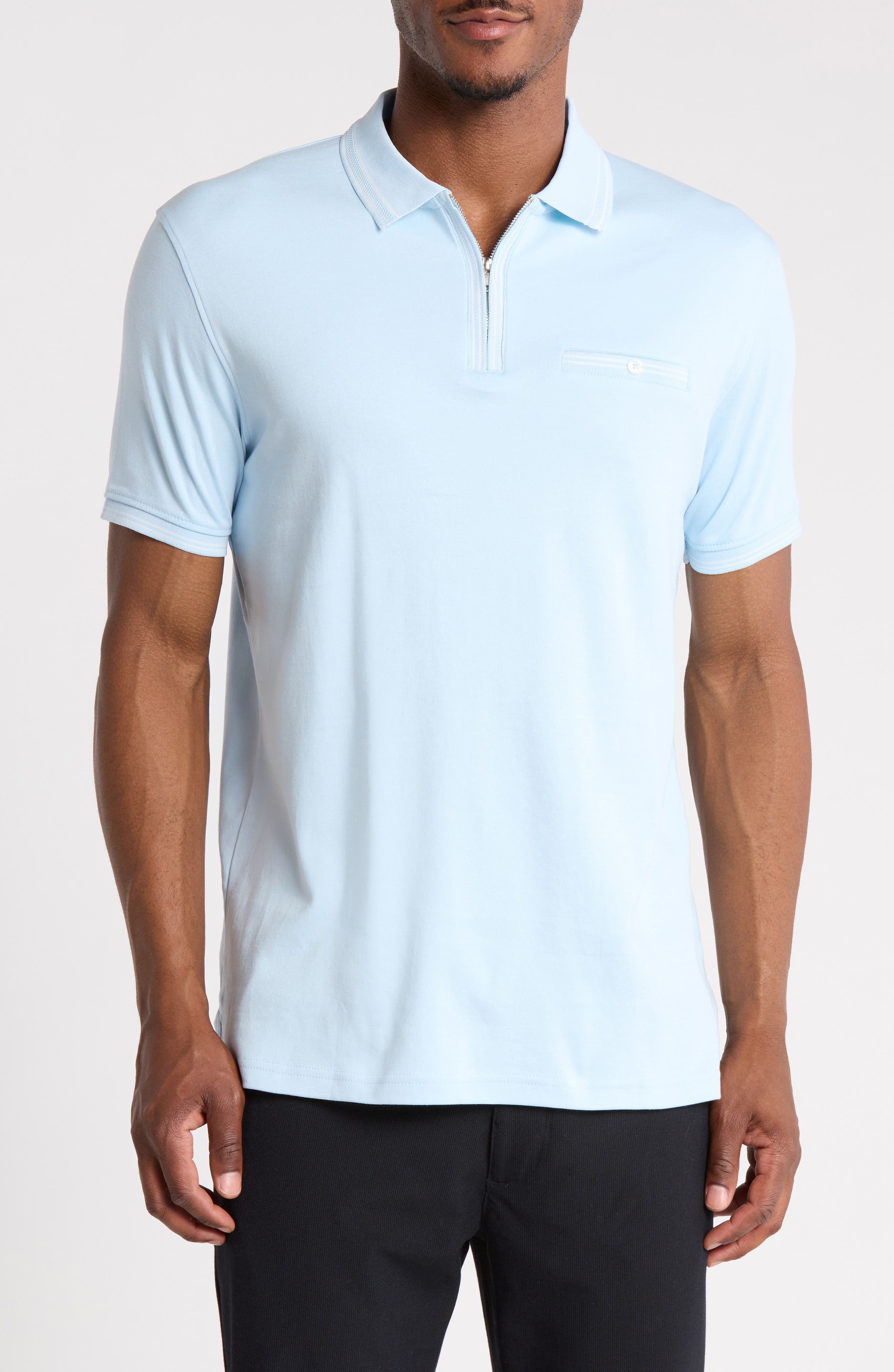 Tipped Zip Polo