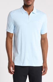 DENIM AND FLOWER Tipped Zip Polo