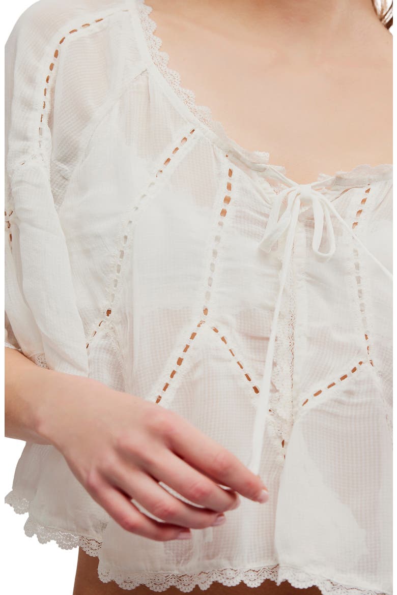 Michelle Lace Trim Top, Alternate, color, CLEAN IVORY