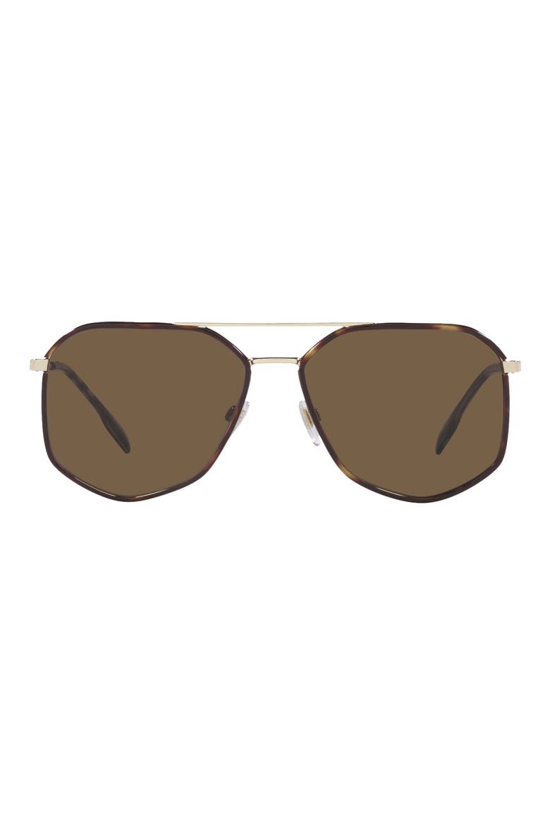 58mm Aviator Sunglasses, Main, color, BROWN
