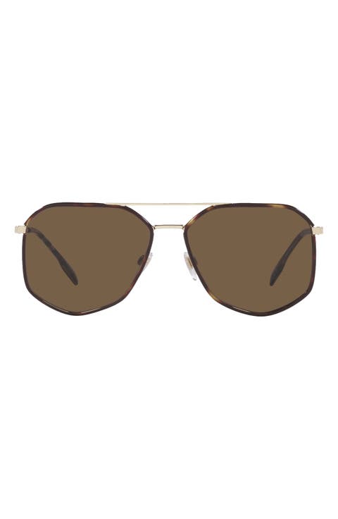 58mm Aviator Sunglasses