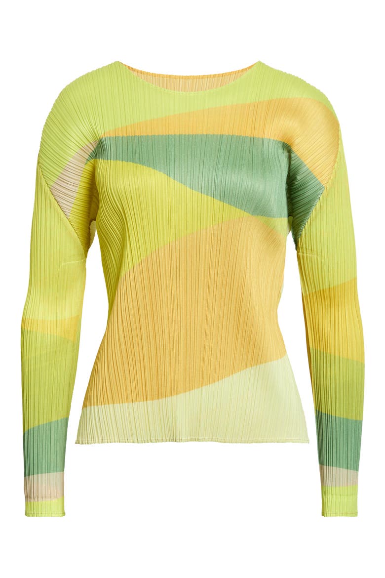 Orbit Pleated Top, Alternate, color, YELLOW