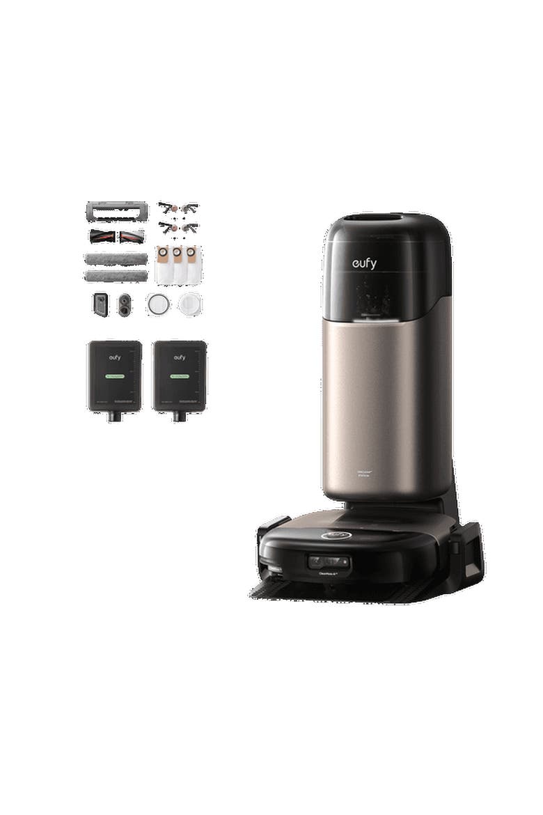 Omni S2 Robot Vacuum and Mop Combo with Accessory Kit and Hard Floor Cleaner, Main, color, Black