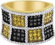 Haus of Brilliance 14K Gold 1 1/2Cttw Champagne Yellow and Round Diamond Band Ring