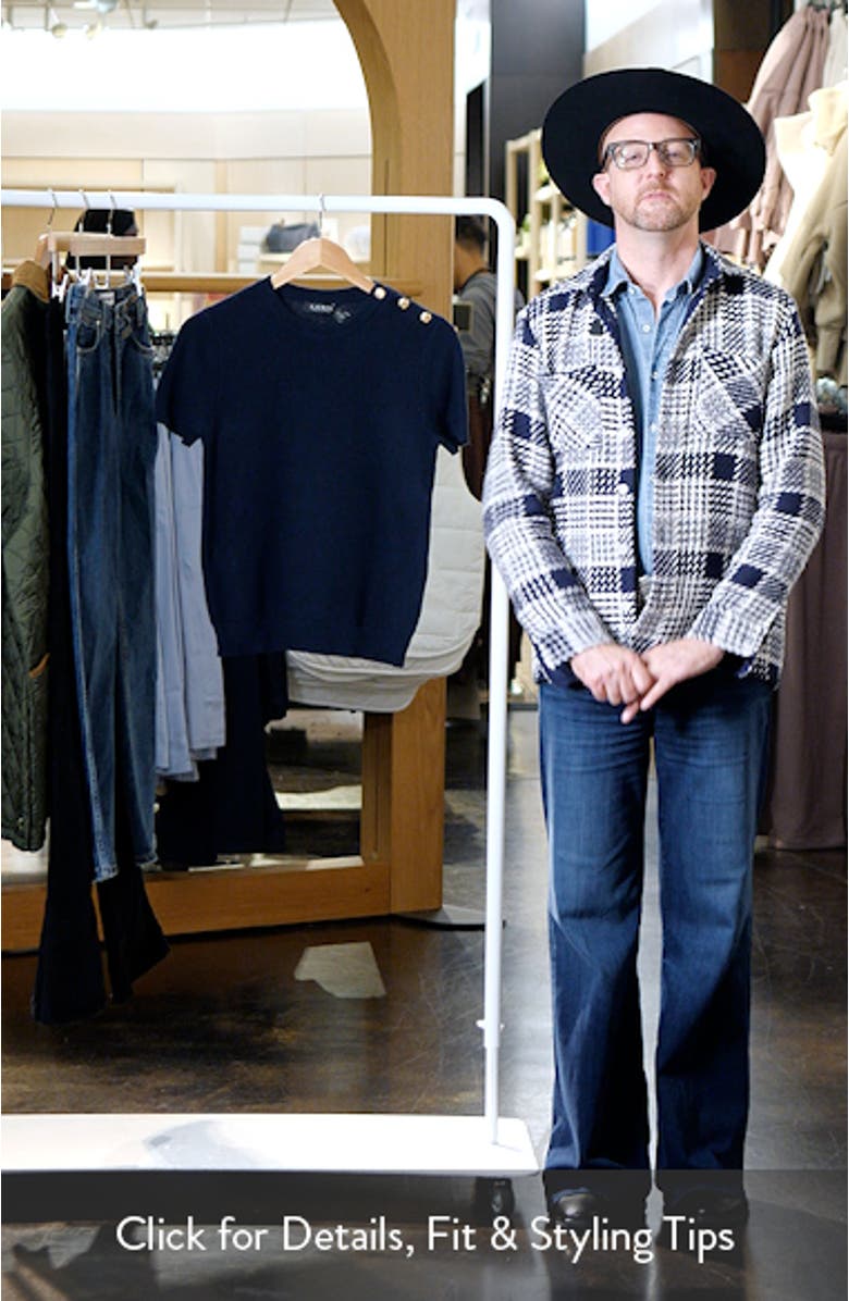 Rib Button Shoulder Short Sleeve Sweater, sales video thumbnail