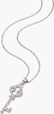 Modenaire Rhinestone Key Pendant Necklace