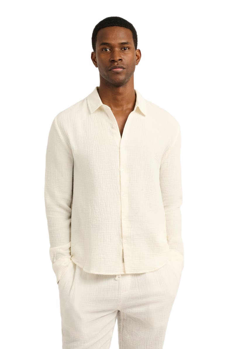 Onia Cotton Gauze Long Sleeve Shirt, Alternate, color, White