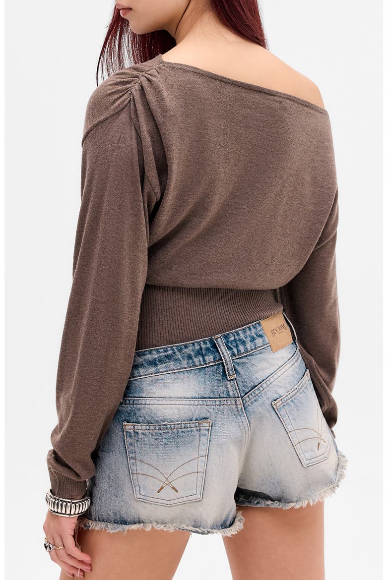 Bailey Off the Shoulder Sweater, Alternate, color, BROWN