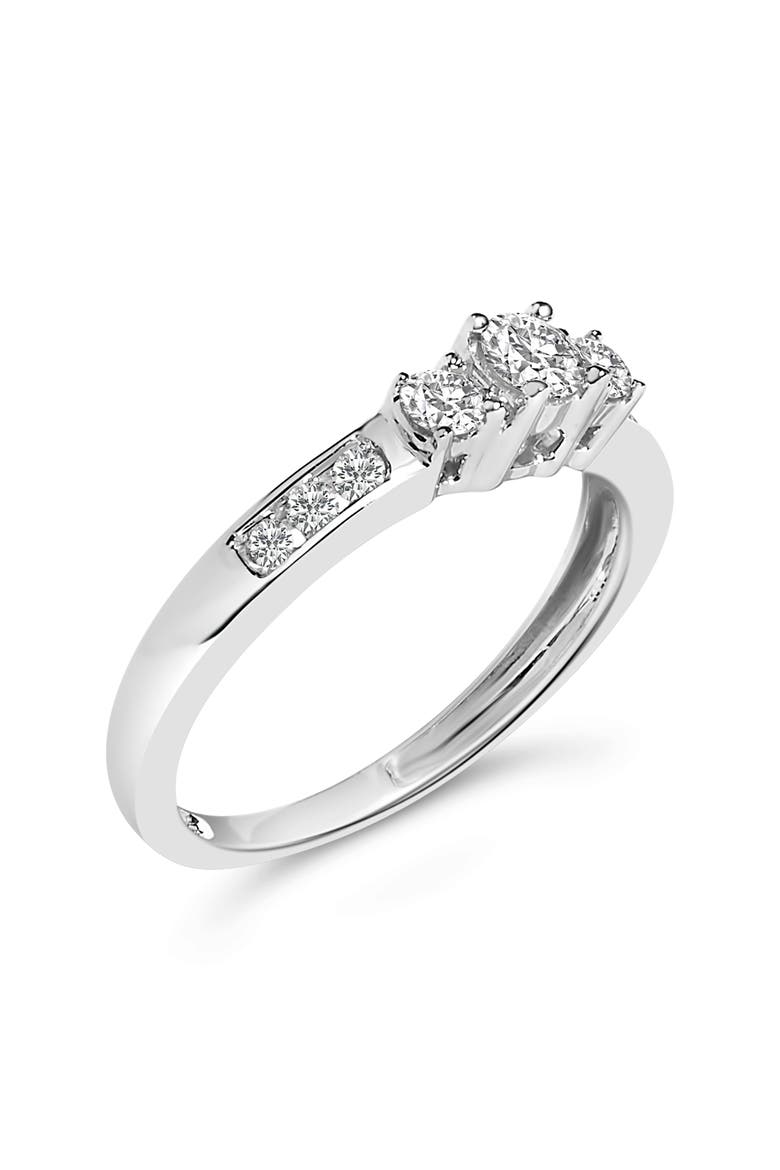 10K Gold 1/2 Ctw Diamond Three Stone Ring, Alternate, color, White Gold