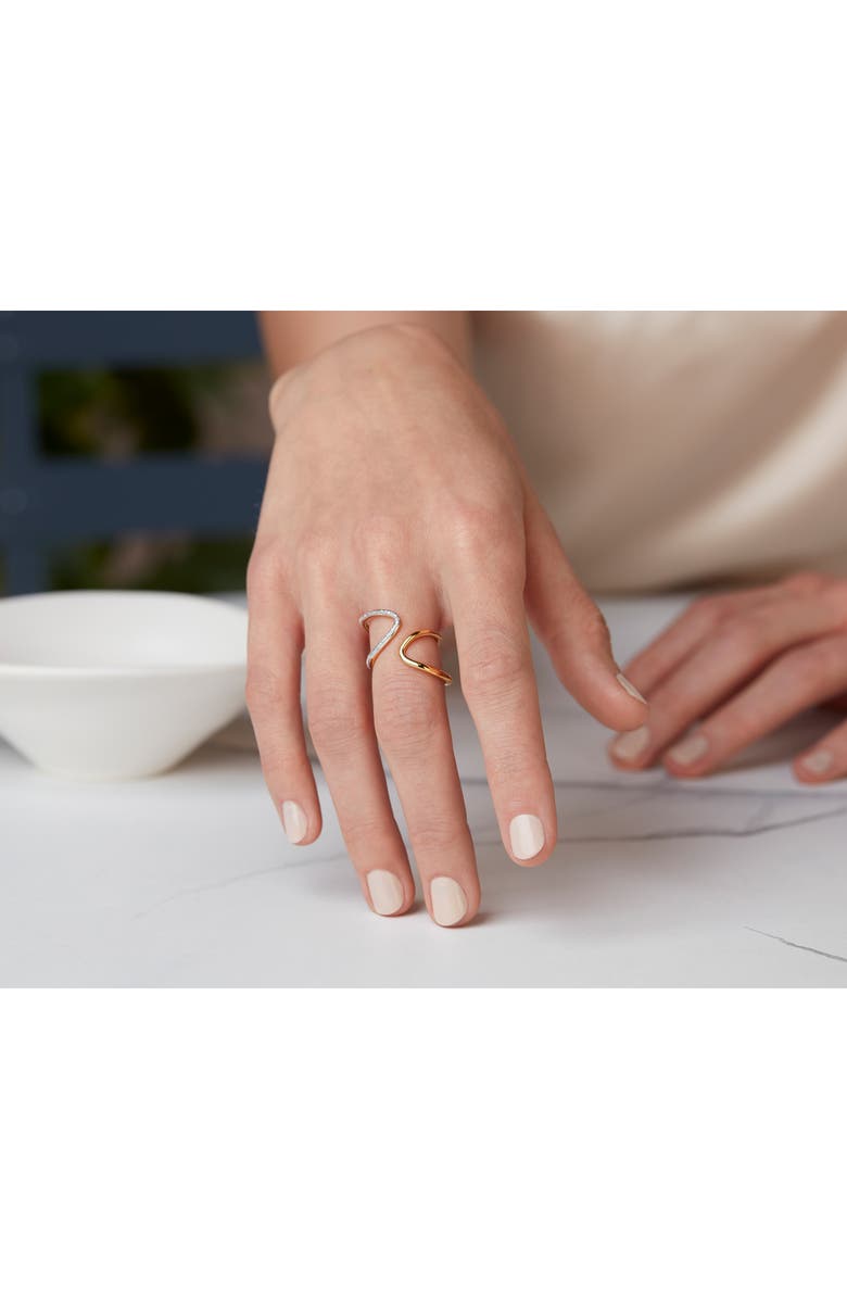 Monica Vinader Riva Diamond Open Wrap Ring, Alternate, color, 18Ct Gold On Sterling Silver