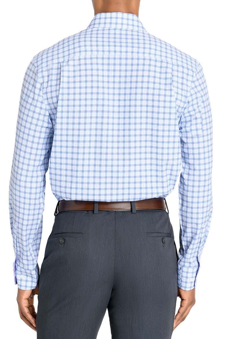 Regular Fit Plaid Performance Dress Shirt, Alternate, color, WHITE/ PURPLE