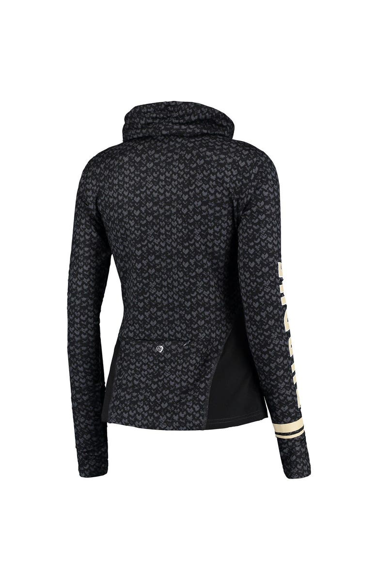 COLOSSEUM Women's Colosseum Black Purdue Boilermakers Scaled Cowl Neck Pullover Hoodie, Alternate, color, 