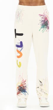 Cult of Individuality Scribble Raw Hem Sweatpants