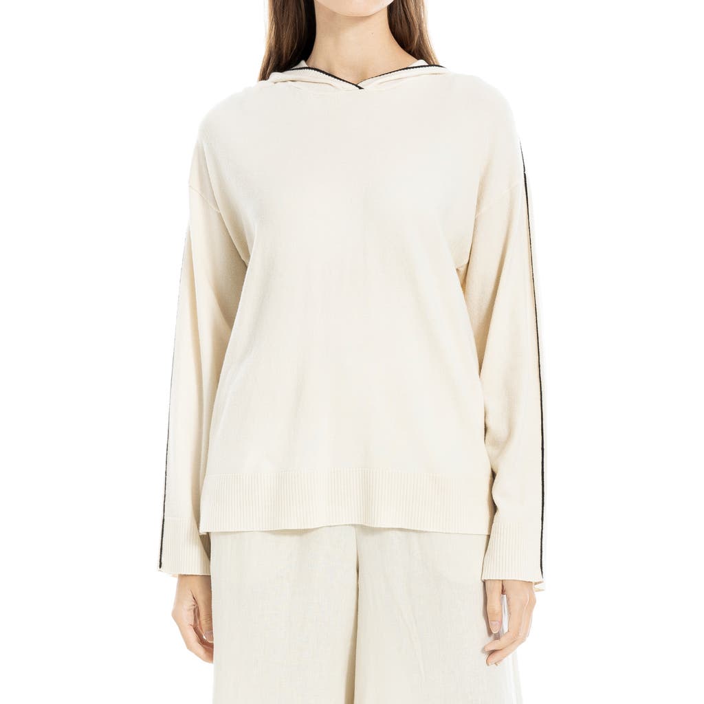 Max Studio Fine Gauge Hoodie In White