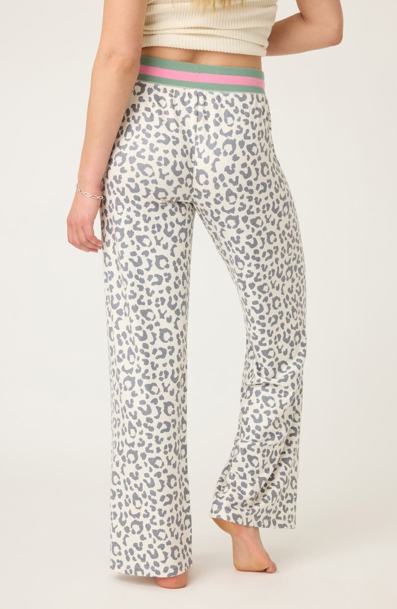 PJ Salvage Life in Leopard Pajama Pants, Alternate, color, Ivory/ Grey