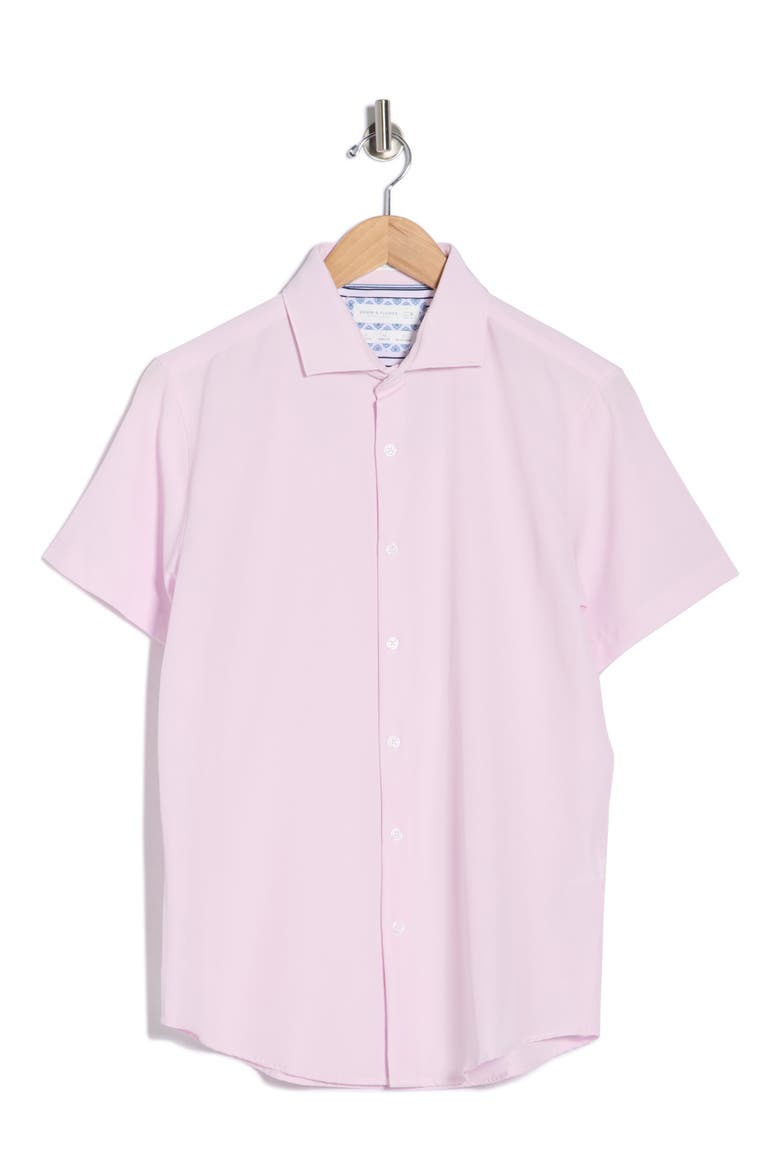 Dressy Tech Short Sleeve Button-Up Shirt, Alternate, color, LAVENDER