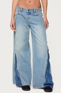 EDIKTED Zippered Wide Leg Jeans