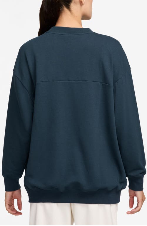 Nike Swoosh Fly Oversize Basketball Sweatshirt In Armory Navy/light Brown