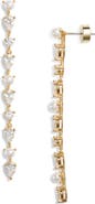 Nordstrom Cubic Zirconia & Faux Pearl Linear Drop Earrings