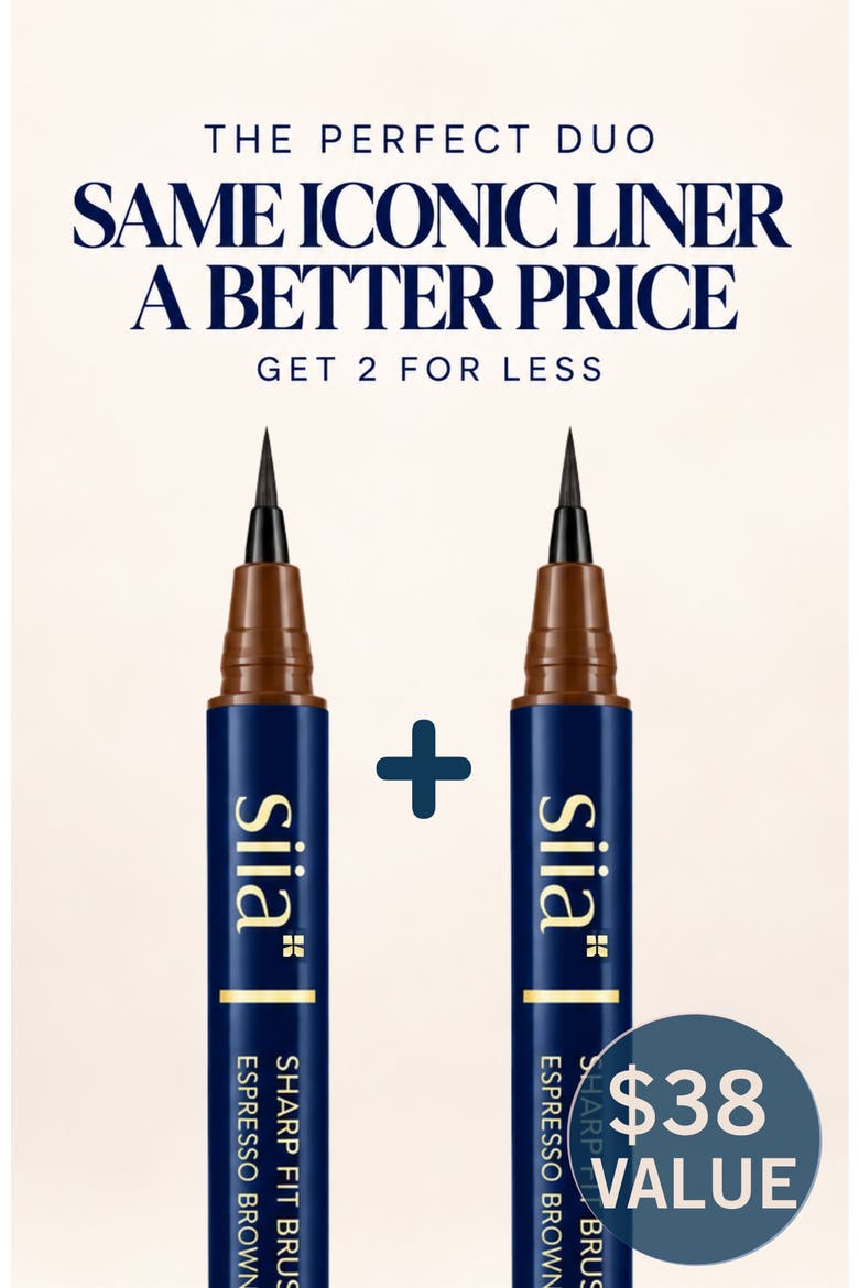 2-Pc. Sharp Fit Brush Pen Eyeliner, Alternate, color, 02 ESPRESSO BROWN