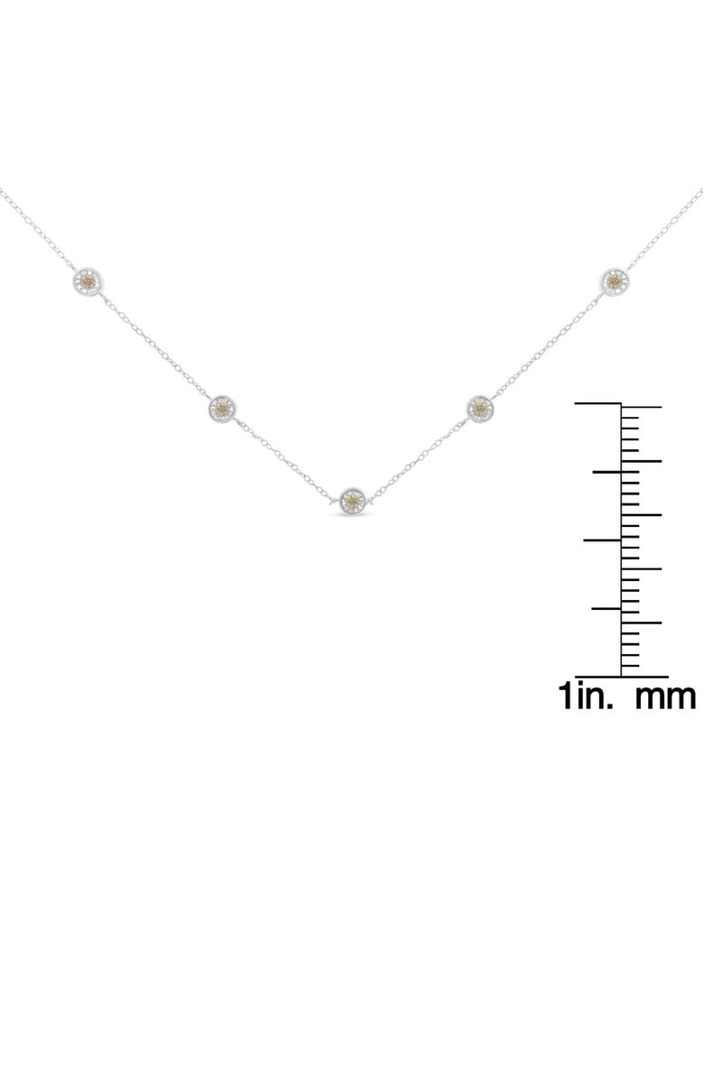 Haus of Brilliance Silver Diamond Station Necklace, Alternate, color, White