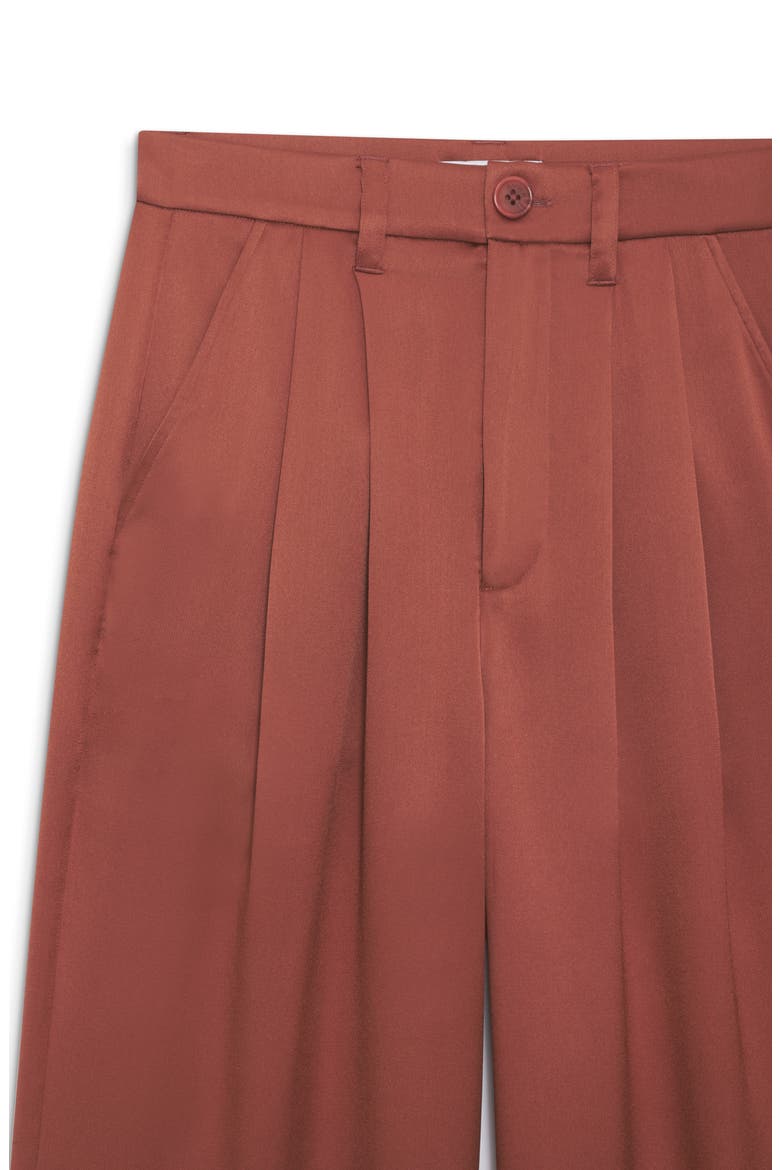 Carrie High Waist Silk Wide Leg Pants, Alternate, color, TERRACOTTA SILK