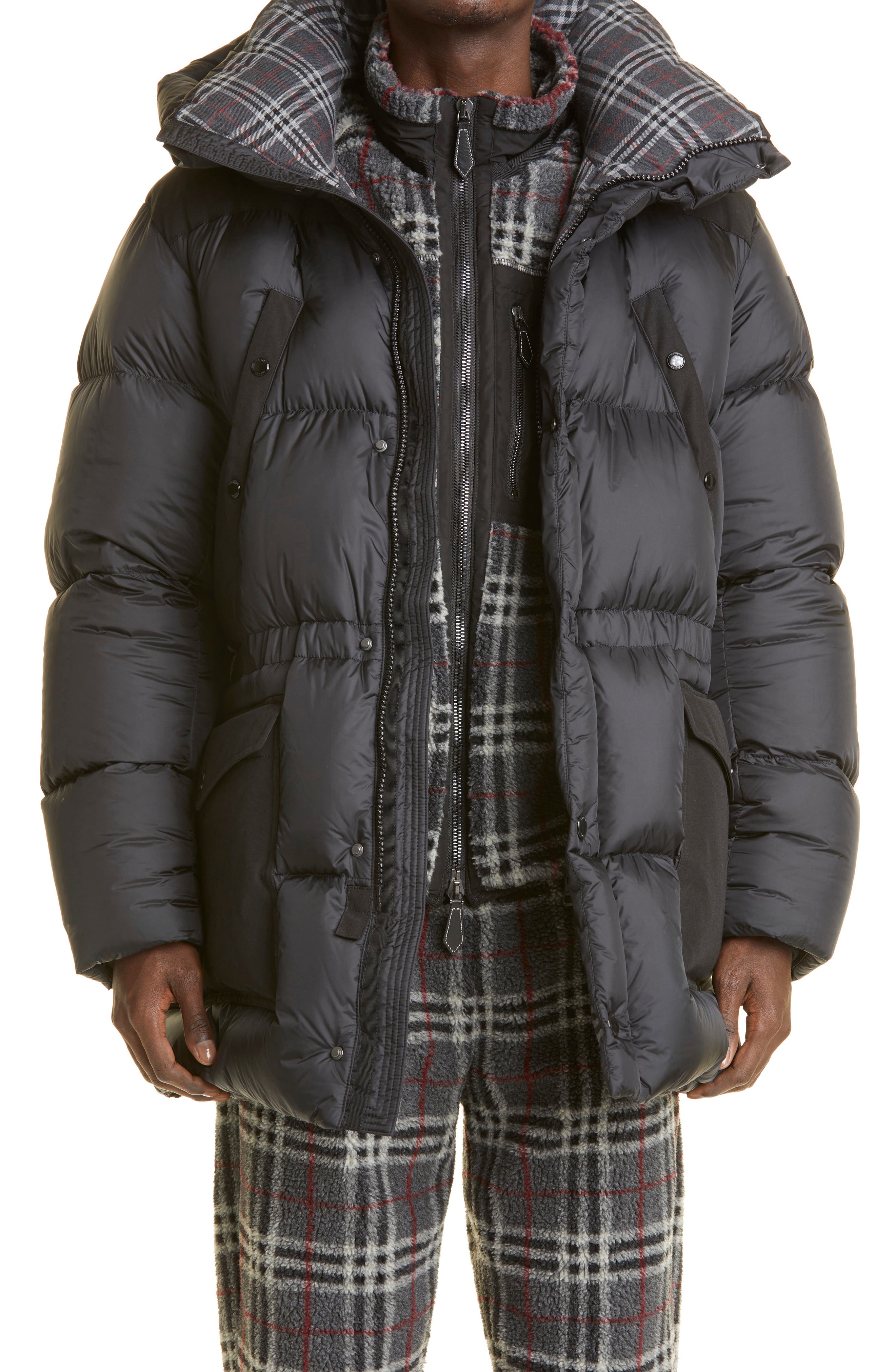 Burberry Lindford Check Lining Down Puffer Jacket (Men) | Nordstrom