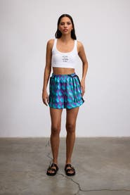 Je Te Veux Jett Polka Dot Elastic Wasited Shorts With Bow Detail